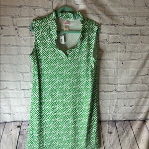 Green Geometric Midi Dress